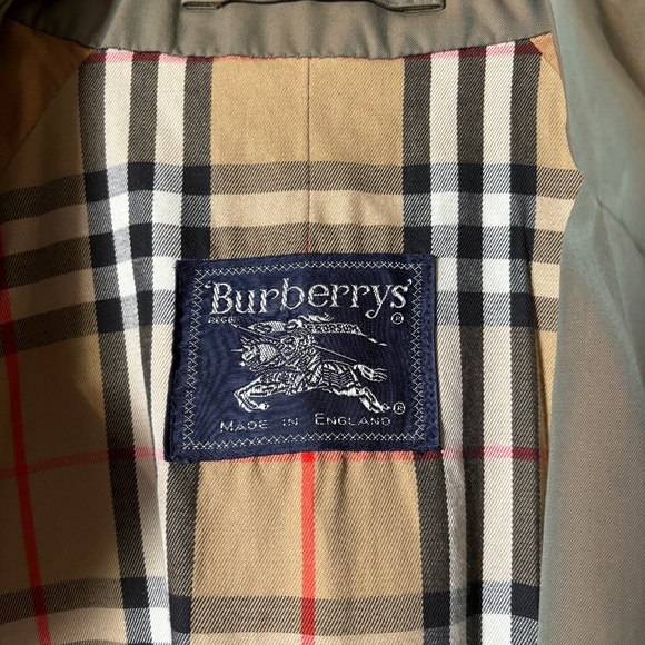 Burberry's Jackets & Blazers - Burberry's England Iridescent Green Trench Coat Size Medium